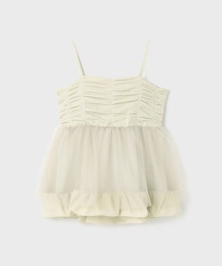 GRACE CONTINENTAL タフタチュールキャミ ライトグリーン