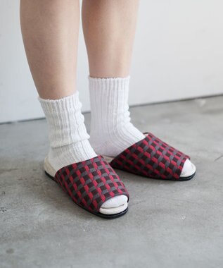 LOOM&SPOOL GeoVis吊り込みスリッパ レッド