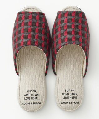 LOOM&SPOOL GeoVis吊り込みスリッパ レッド