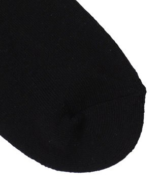 WEGO カラーロゴ刺繍アンクルパイルソックス ブラック