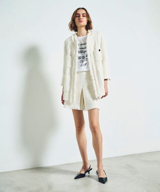 GRACE CONTINENTAL ツイードショートコート キナリ