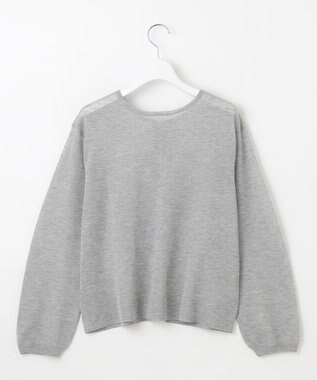 自由区 【WEB限定・洗える】シアーカーデ×ジャージードレス セット ライトグレー(ラメ)×ネイビー