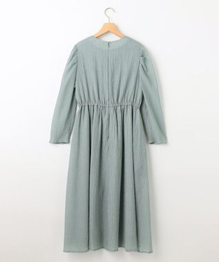 組曲 シャーリングライクシフォン ワンピース グリーン系