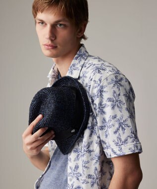 JOSEPH ABBOUD 【サイズ調整可】ラフィアメランジ ハット ネイビー系