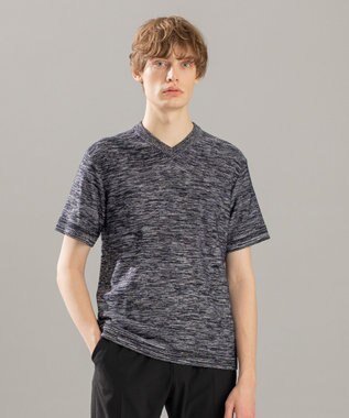 JOSEPH HOMME シャイニースラブブークレ ニットTシャツ ネイビー系