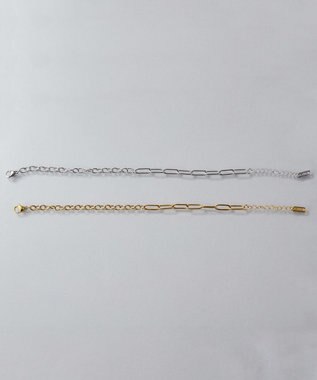 Phoebe 【金属アレルギー対応】チャンキーミックスチェーンブレスレット　シルバー/サージカルステンレス シルバー