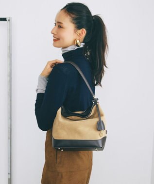 TOPKAPI 【TREASURE TOPKAPI】スエード レザーコンビ ワンショルダーバッグ チャーム付き
