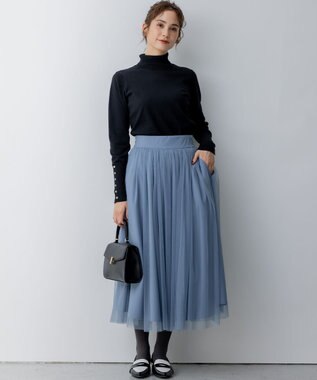 組曲 ルーズフィットタートル ニット ブラック系