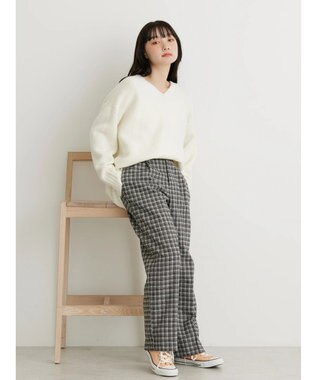 AMERICAN HOLIC ＭｉｘヤーンＶネックニットプルオーバー Ivory