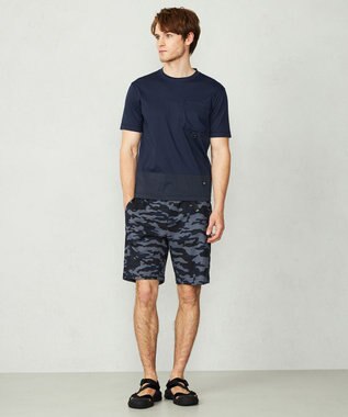 JOSEPH ABBOUD MOUNTAIN 【UNISEX】ASHA_OGリップコンビＴシャツ ネイビー系