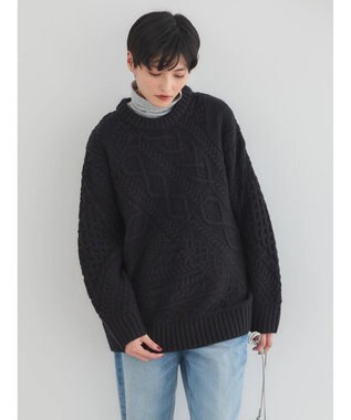 AMERICAN HOLIC パッチワークケーブルニットチュニック