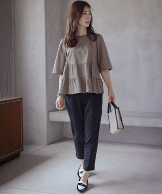 組曲 S 【ご好評につき追加生産！】ジョーゼットジャージースタイルアップ パンツ ブラック系