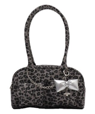 WEGO チャーム付きチェーンボストンバッグ グレー