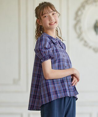 組曲 KIDS 【150-160cm】ブリティッシュ ブラウス パープル系3