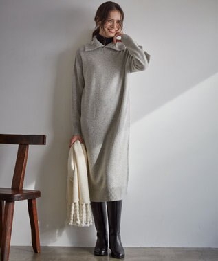 23区 【SLOW/一部店舗限定】フラッフィコットン タートルネックカットソー ブラック系