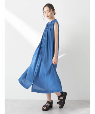 earth music&ecology 綿クレープワンピース（無地） Blue