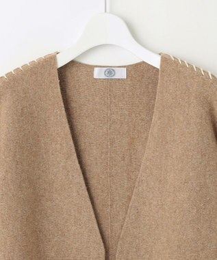 J.PRESS LADIES 【洗える】BONNY Vネック ニット アウター キャメル系