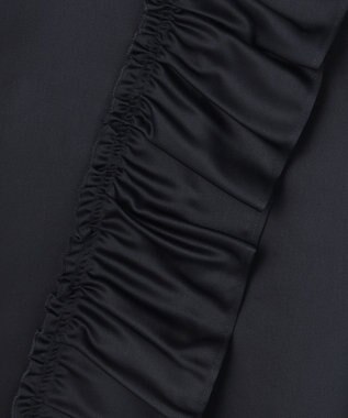 23区 L 【APPLAUDIR】クリアダブルサテン フリルデザイン ブラウス ネイビー系