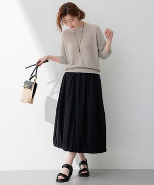 23区 【洗える】ピュアリネン パフスリーブ ニット ブラウン系5