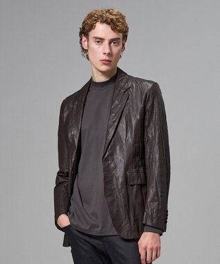 JOSEPH HOMME 【洗い加工】シュリンクエアレザー 　ジャケット ダークブラウン系