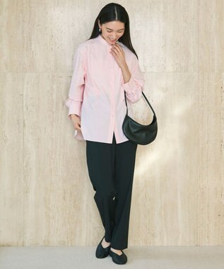 UNFILO バンドカラー コンフォートシャツ ライトピンク