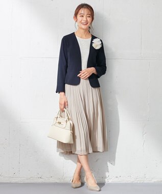 ANY SIS シャイニープリーツ スカート ベージュ