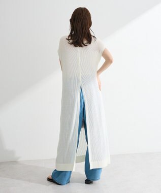 Green Parks 前後２ＷＡＹレイヤーニットワンピース White