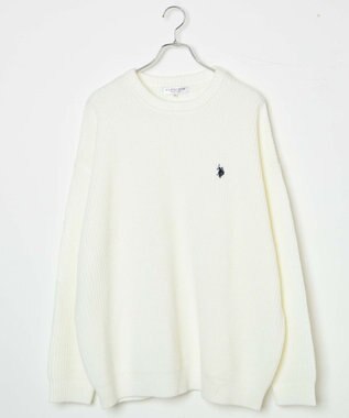 WEGO U.S. POLO ASSN.|別注畔編みニットプルオーバー オフホワイト
