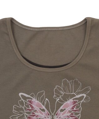 WEGO レイヤードドッキンググラフィックT カーキ