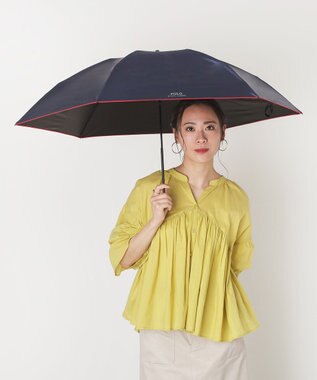MOONBAT 【軽量】POLO RALPH LAUREN 遮光 晴雨兼用 折りたたみ日傘 無地 ポロベア ディープブルー