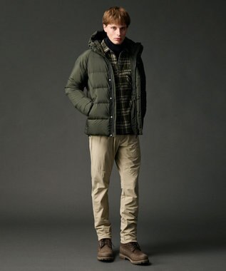 JOSEPH ABBOUD MOUNTAIN 【サステナブル/軽量/7ポケット/JAPANファブリック】ライトナイロンワッシャーアウトドア ダウンブルゾン カーキ系