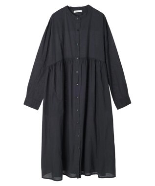 Green Parks ボリュームギャザーシャツワンピース Charcoal Gray