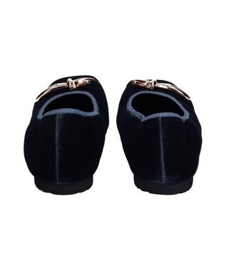 Bridget Birkin 【PARADIS COULEUR】スクエアトウメタルリボンバレエシューズ ネイビー雑材