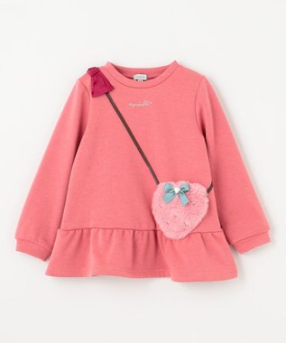 ANY KIDS 裏シャギーポシェットトレーナー ピンク×イチゴ