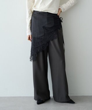 YECCA VECCA 【2点SET】レイヤードストレートパンツ Charcoal Gray