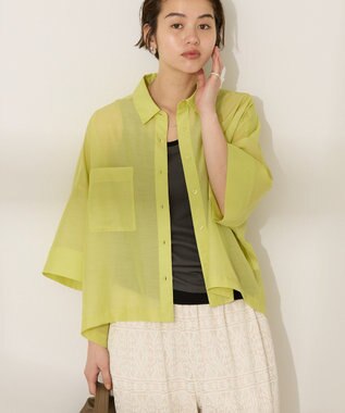 AMERICAN HOLIC Wポケットシアー半袖シャツ Pistachio