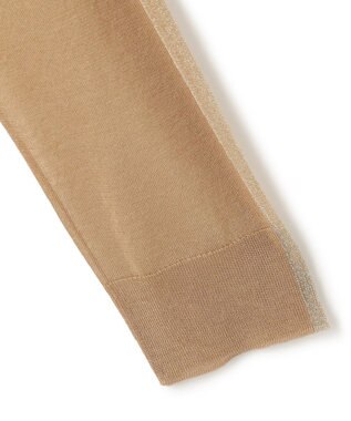 ICB L 【洗える】 マーセライズコットンシアー カーディガン チノベージュ×ゴールド系