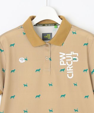PW CIRCULUS 【WOMEN】【ストレッチ / UVケア】アニマルプリント カノコ ポロシャツ ゴルフウェア レディース ベージュ系5