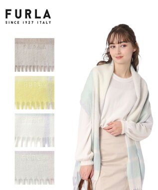 MOONBAT FURLA ウールブロックチェックラメストール/幅50cm