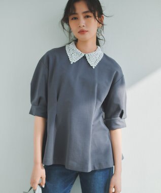 【2WAY】レース襟フレンチテリーフレア カットソー