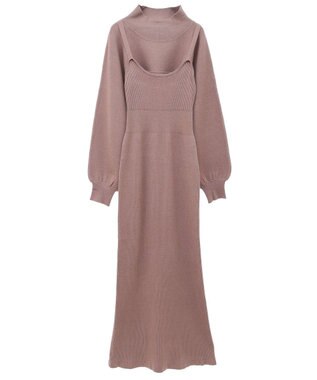 Green Parks ボレロ付ニットワンピース Brown