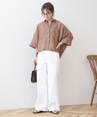 AMERICAN HOLIC Wポケットシアー半袖シャツ Beige