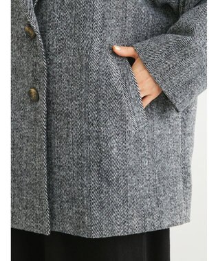 Green Parks ・ＥＬＥＮＣＡＲＥ　ＤＵＥ　ヘリンボーンミドルコート Gray