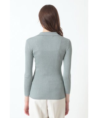 DAKS リブ編みVネックニット アイビーグリーン