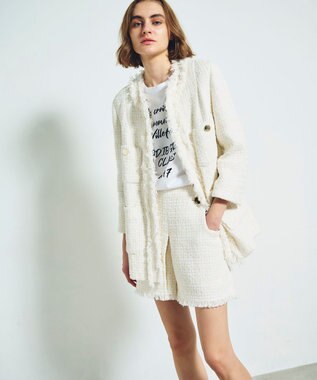 GRACE CONTINENTAL ツイードショートコート キナリ