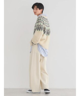 AMERICAN HOLIC フェアアイル柄ニットプルオーバー Ivory