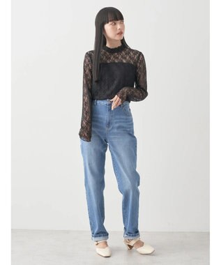 earth music&ecology レースドッキングプルオーバー Black