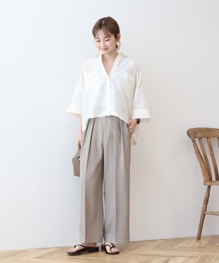 AMERICAN HOLIC Wポケットシアー半袖シャツ Ivory