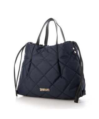 LA BAGAGERIE ドローストリング×キルト2WAYトート Sサイズ ネイビー