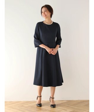 Green Parks ｅｆ－ｄｅ　フィット＆フレアワンピース Dark Navy